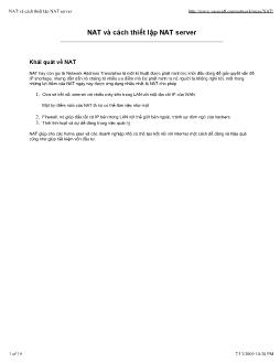 Nat và cách thiếtl ập nat server