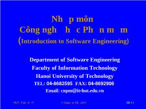 Nhập môn công nghệ học phần mềm