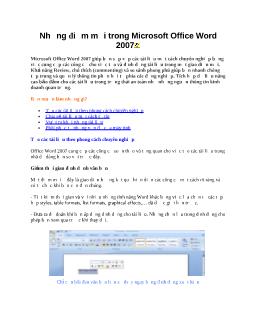 Những điểm mới trong Microsoft Office Word 2007