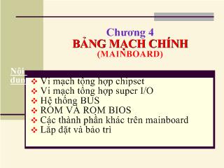 Phần  cứng máy vi tính - Bảng mạch chính (mainboard)