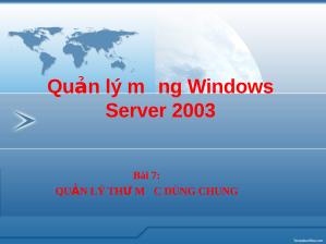 Quản lý mạng Windows Server 2003