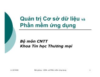Quản trị cơ sở dữ liệu và phần mềm ứng dụng