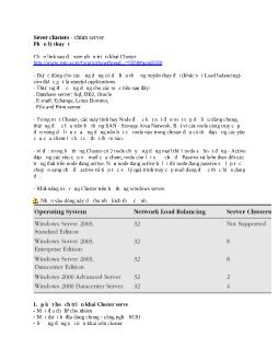 Sever clusters- Chùm server (Phần lý thuyết)