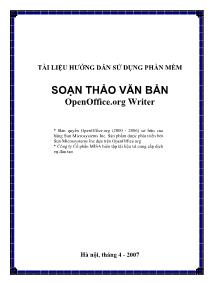 Tài liệu hướng dẫn sử dụng phần mềm soạn thảo văn bản (openoffice.org writer)