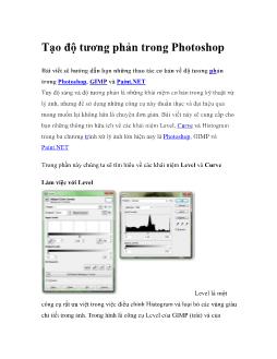 Tạo độ tương phản trong Photoshop