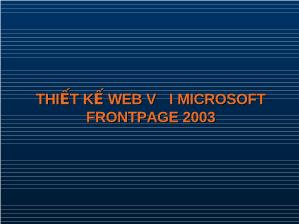 Thiết kế web với microsoft fontpage 2003