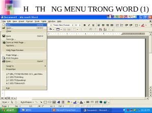 Tìm hiểu hệ thống menu trong word