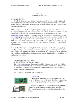 Tìm hiểu và nghiên cứu cpu