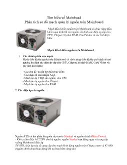 Tìm hiểu về mainboad, phân tích sơ đồ mạch quản lý nguồn trên mainboard