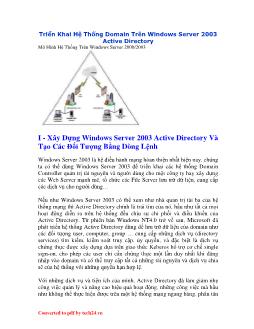 Triển khai hệ thống domain trên windows server 2003 active directory