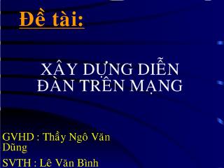 Xây dựng diễn đàn trên mạng