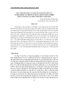 Đặc tính hóa học của một số loại phân hữu cơ và phụ phẩm cây trồng sử dụng trong nông nghiệp trên vùng đất cát biển tỉnh Thừa Thiên Huế