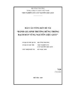 Đánh giá sinh trưởng rừng trồng bạch đàn vùng nguyên liệu giấy