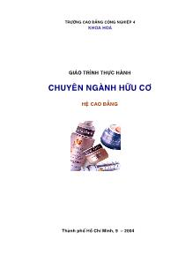 Giáo trình thực hành Chuyên ngành Hóa hữu cơ