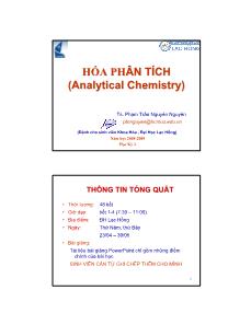 Hóa phân tích (analytical chemistry)