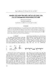 Nghiên cứu phản ứng điều chế và cấu trúc của Polystyren-Ω-Dabconium bằng phổ NMR