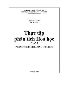 Thực tập phân tích hoá học Phần 1 Phân tích định lượng hoá học