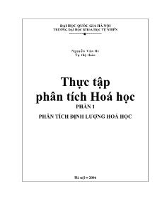 Thực tập phân tích hoá học Phần 1 Phân tích định lượng hoá học