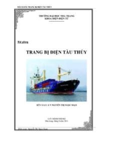 Bài giảng Trang bị điện tàu thủy