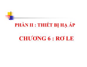 Chương 6: Rơ le