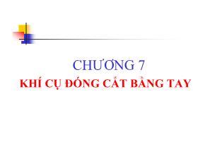 Chương 7 Khí cụ đóng cắt bằng tay