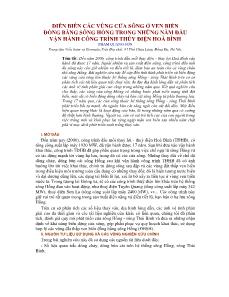 Diễn biến các vùng cửa sông ở ven biển đồng bằng sông hồng trong những năm đầu vận hành công trình thủy điện Hoà Bình