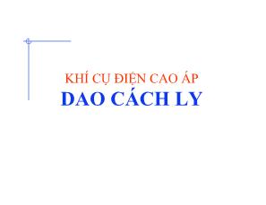 Khí cụ điện cao áp dao cách ly