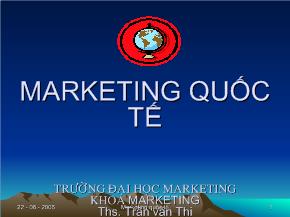 Bài giảng Marketing quốc tế