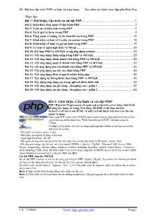 Bài học lập trình PHP cơ bản và ứng dụng
