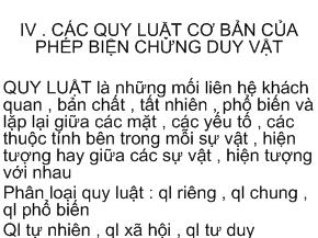 Các quy luật cơ bản của phép biện chứng duy vật