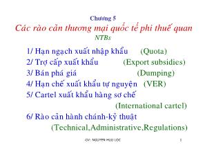 Các rào cản thương mại quốc tế phi thuế quan