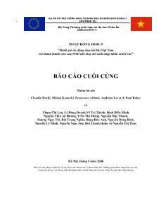 Đánh giá tác động tổng thể khi Việt Nam trở thành thành viên của WTO đến thay đổi xuất nhập khẩu và thể chể