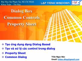 Dialog Box Common Controls Property Sheet