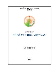 Giáo trình cơ sở văn hoá Việt Nam