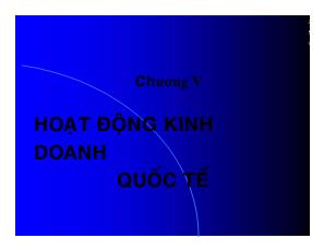 Hoạt động kinh doanh quốc tế