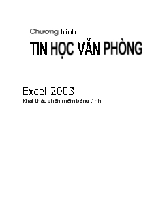 Hướng dẫn sử dụng Excel 2003