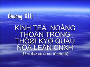 Kinh tế nông thôn trong thời kỳ quá độ lên CNXH