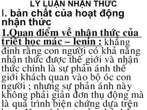 Lý luận nhận thức