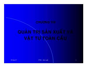 Quản trị sản xuất và vật tư toàn cầu