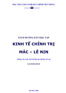 Sách hướng dẫn học tập kinh tế chính trị Mác – Lê Nin
