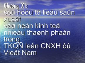 Sở hữu tư liệu sản xuất và nền kinh tế nhiều thành phần trong thời kì quá độ lên CNXH ở Việt Nam