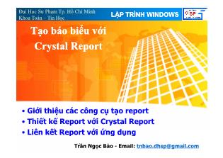 Tạo báo biểu với Crystal Report