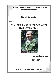 Thân thế và sự nghiệp của chủ tịch Hồ Chí Minh