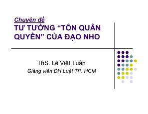 Tư tưởng “tôn quân quyền”của đạo nho