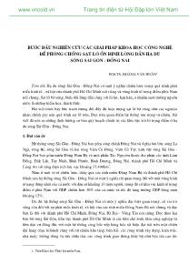 Bài giảng Bước đầu nghiên cứu các giải pháp khoa học công nghệ để phòng chống sạt lở ổn định lòng dẫn hạ du sông sài gòn - Đồng nai