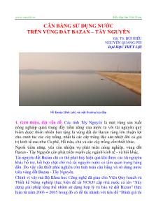 Báo cáo Cân bằng sử dụng nước trên vùng đất Bazan- Tây nguyên