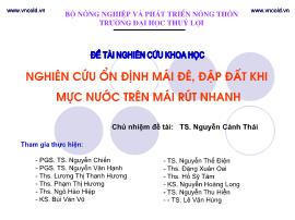 Đề tài Nghiên cứu khoa học Nghiên cứu ổn định mái đê, đập đất khi mực nước trên mái rút nhanh