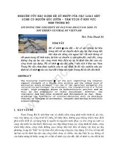 Đề tài Nghiên cứu xác định hệ số nhớt của các loại đất dính có nguồn gốc sườn - Tàn tích ở khu vực nam trung bộ