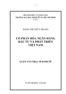 Luận văn Hóa ngân hàng đầu tư và phát triển Việt Nam