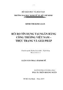 Luận văn Rủi ro tín dụng tại ngân hàng công thương Việt Nam – thực trạng và giải pháp